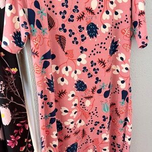 LuLaRoe Pink Floral & Nautical Print Top